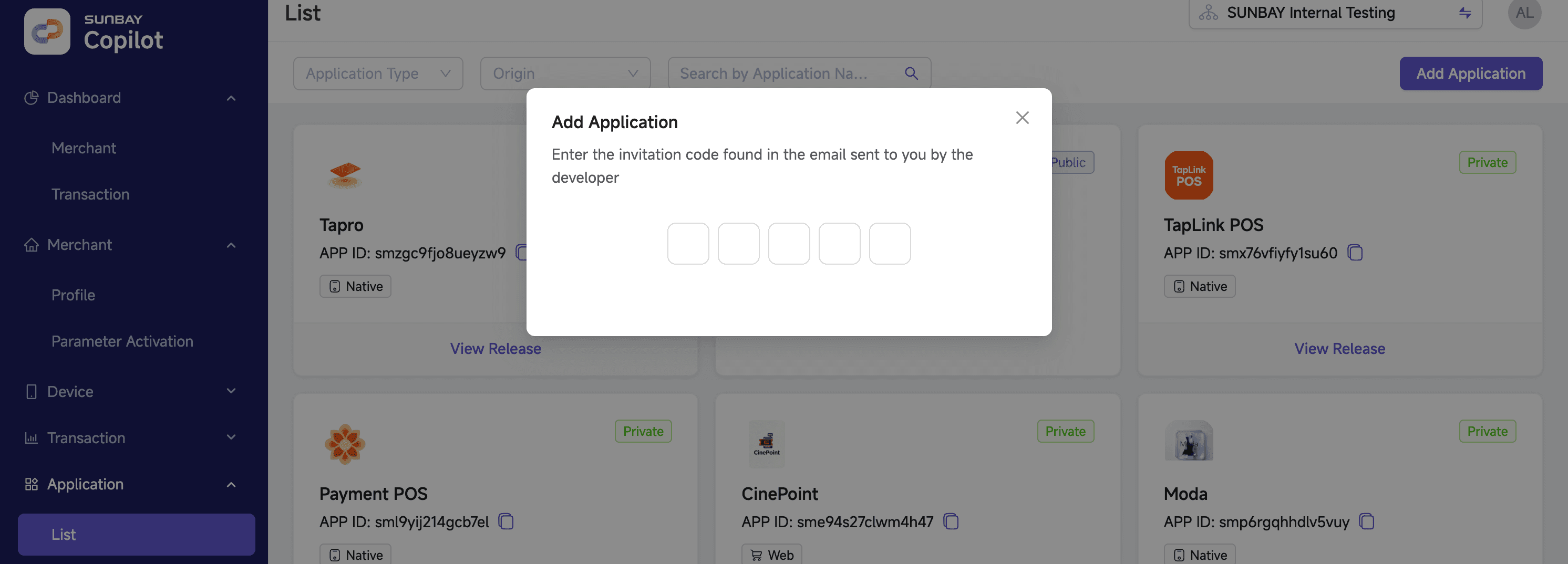 ISO Add Application